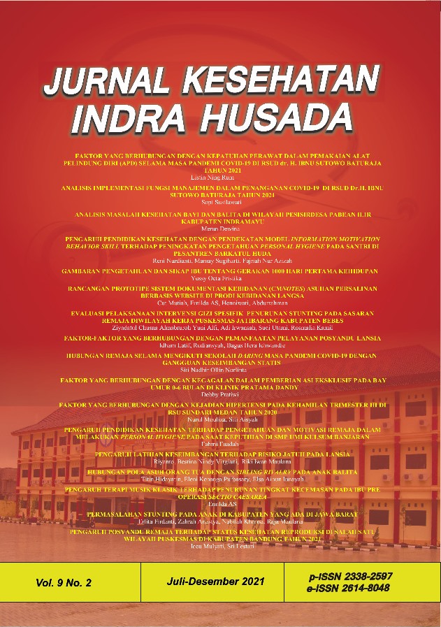Jurnal Kesehatan Indra Husada Vol.9 No.2